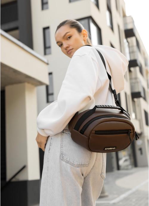 Сумка жіноча Sambag через плече з екошкіри Шоколадний (11100301017)