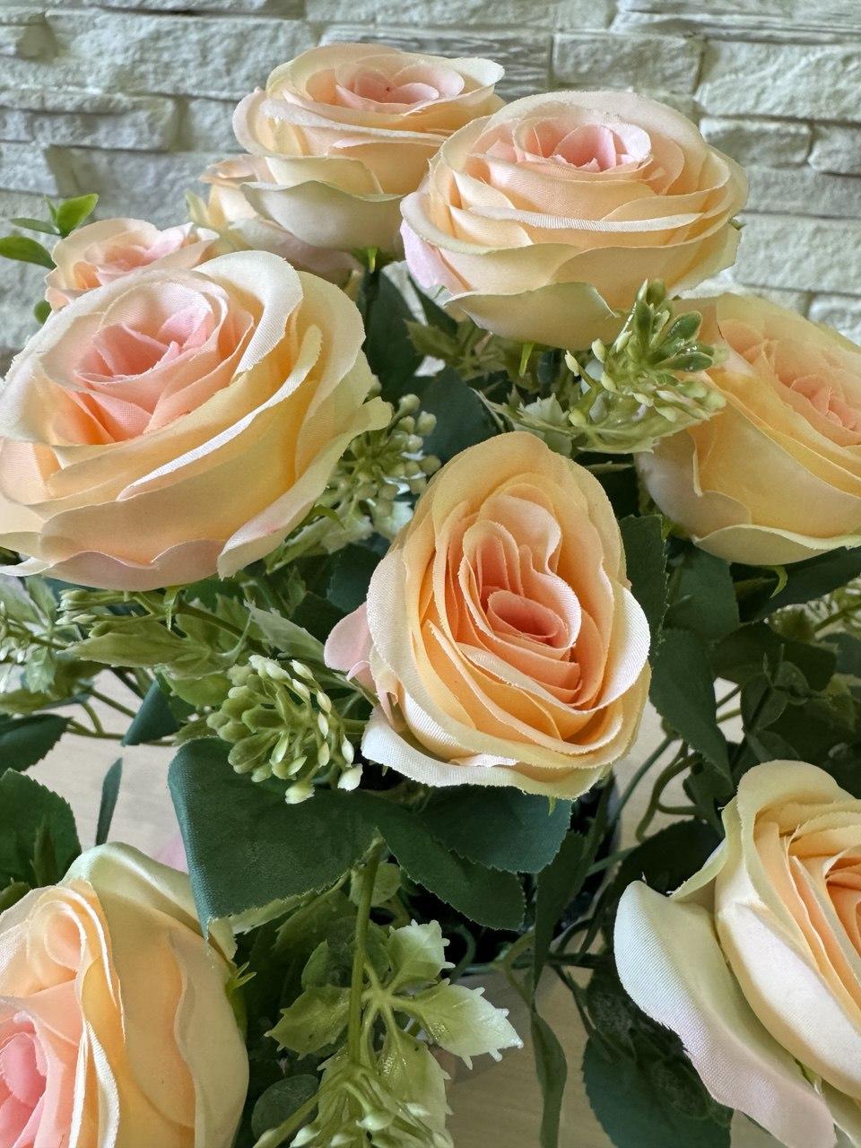 Букет розы в кашпо ПЛАСТМАКС Персиковый (R0206) - фото 4