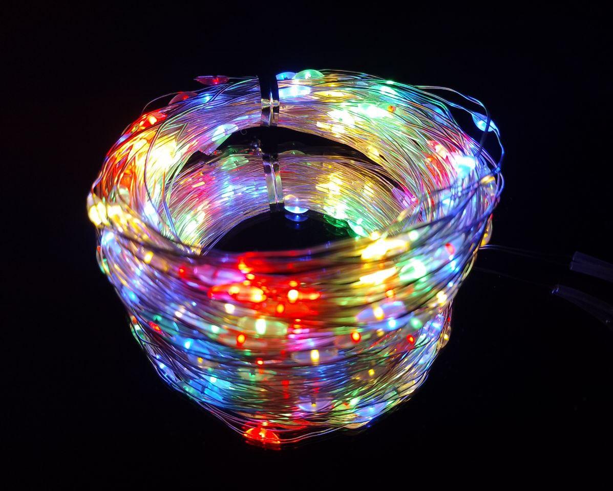Гирлянда от USB светодиодные капли 20 м 200 LED 8 режимов с пультом.
