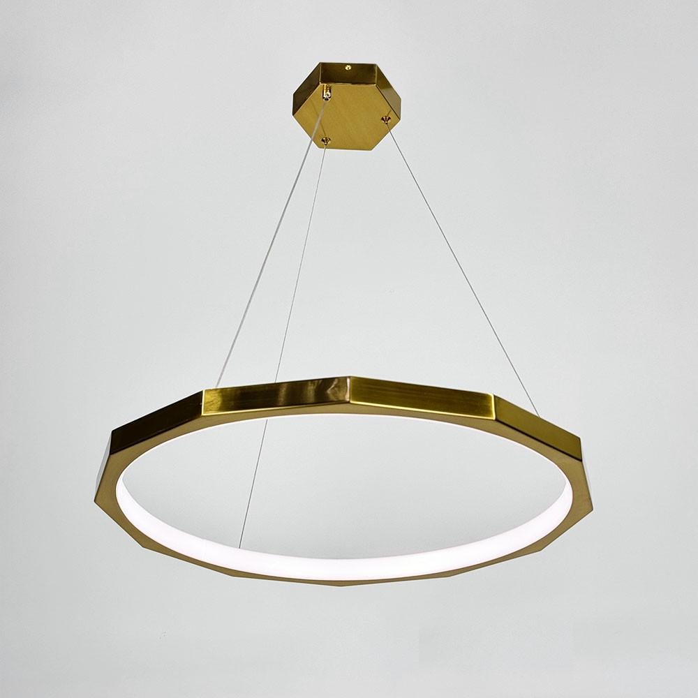 Люстра с подвесным латунным граненым кольцом Ø 60 см Латунь (MJ 239-600 AB)