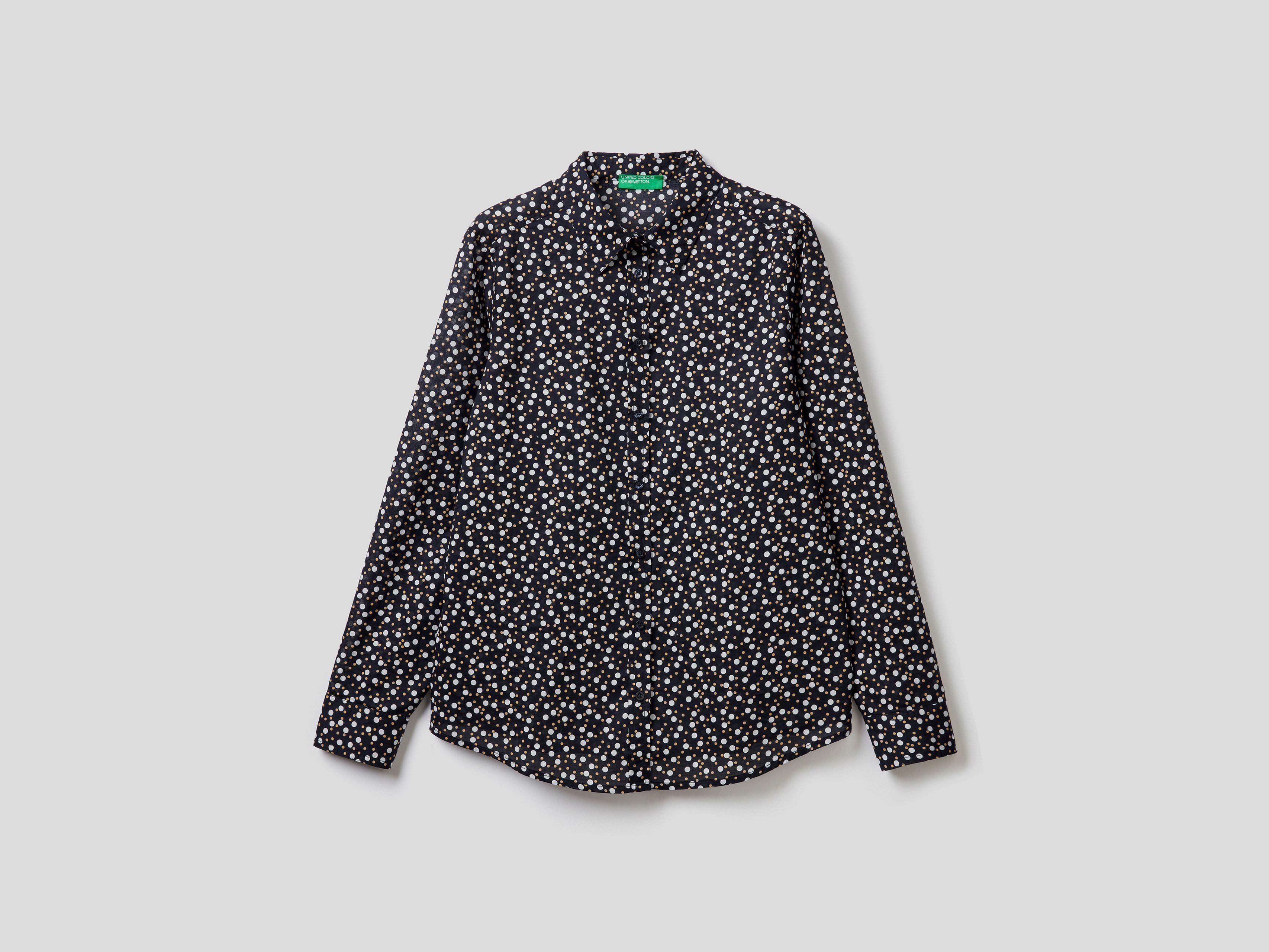 Рубашка женская Benetton 5oa95q8u4 XL Черный - фото 5