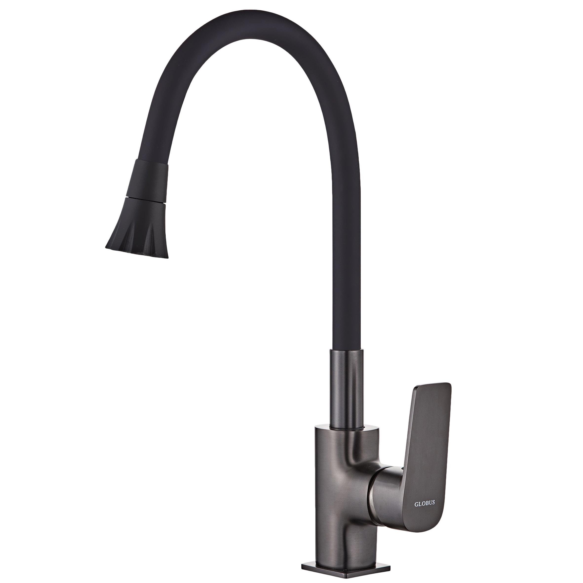 Змішувач для кухні Globus Lux Bonn GLB-0203SA-GP-B01 000028501 з гнучким виливом Чорний (231737)