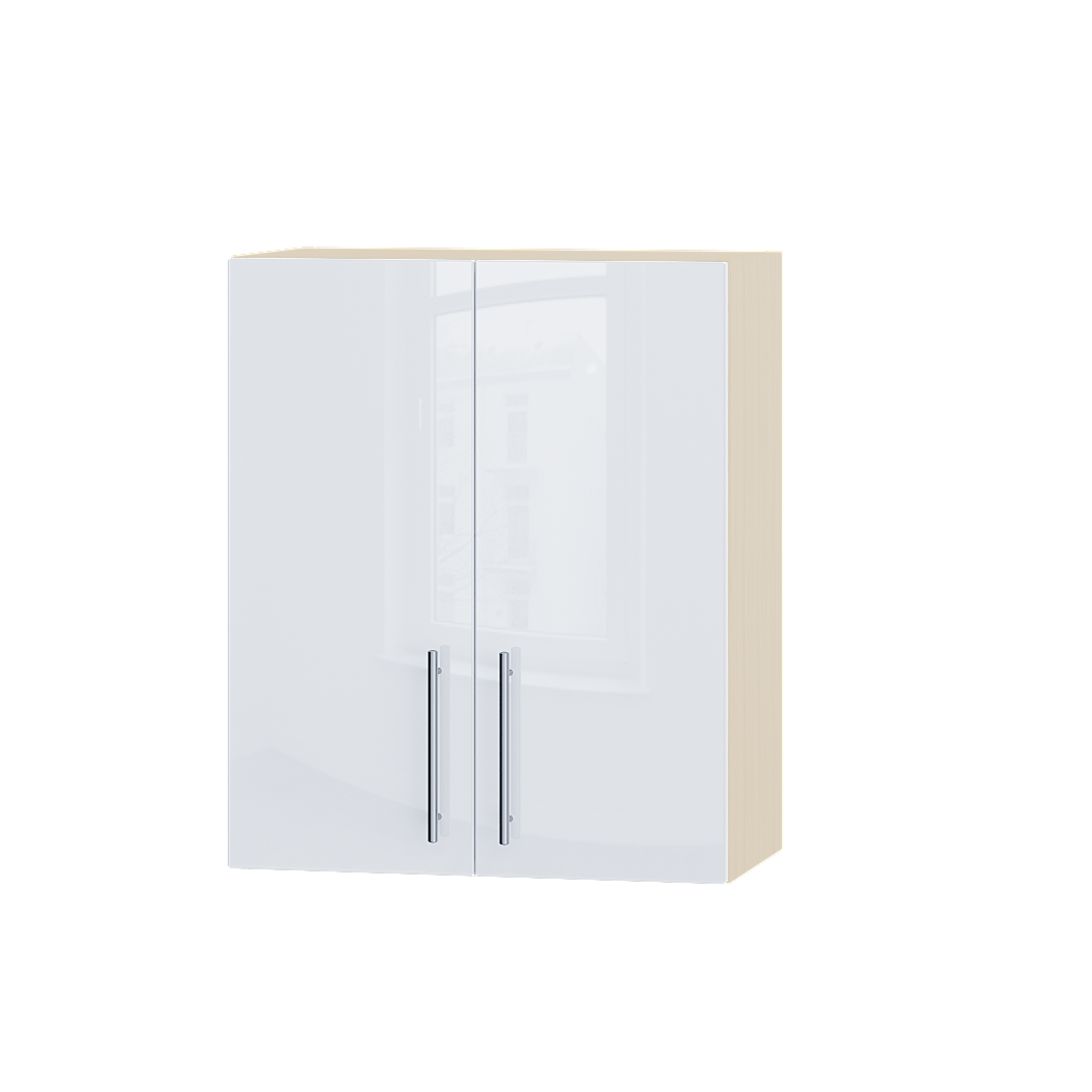 Шкаф верхний Эверест Акрил модуль Верх для сушки посуды В06-600 60х30х72 см Белый глянец/Дуб Молочный (04536)