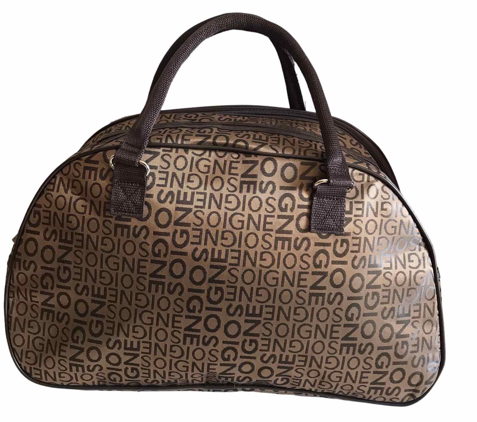 Сумка дорожная ручная кладь с длинным ремнем через плечо Коричневый (2536L) - фото 3