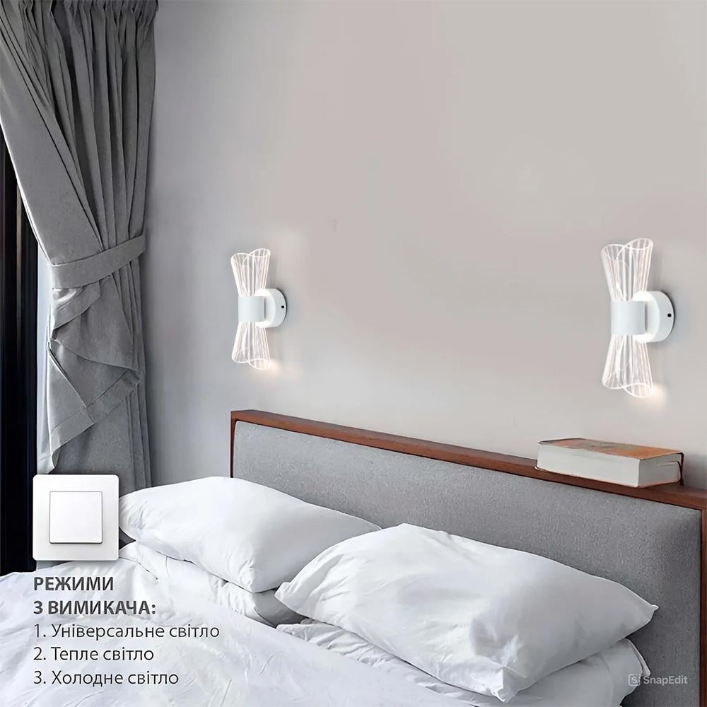 Бра светодиодное ESLLSE DIO 12 Вт 230х80х95 мм Белый (10470) - фото 3 Бра светодиодное ESLLSE DIO 12 Вт 230х80х95 мм Белый (10470) - фото 3