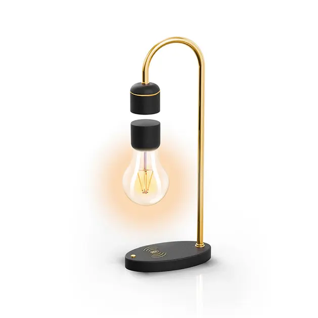 Нічник Yarko декоративний в стилі Лофт з бездротовою зарядкою Чорний - фото 2