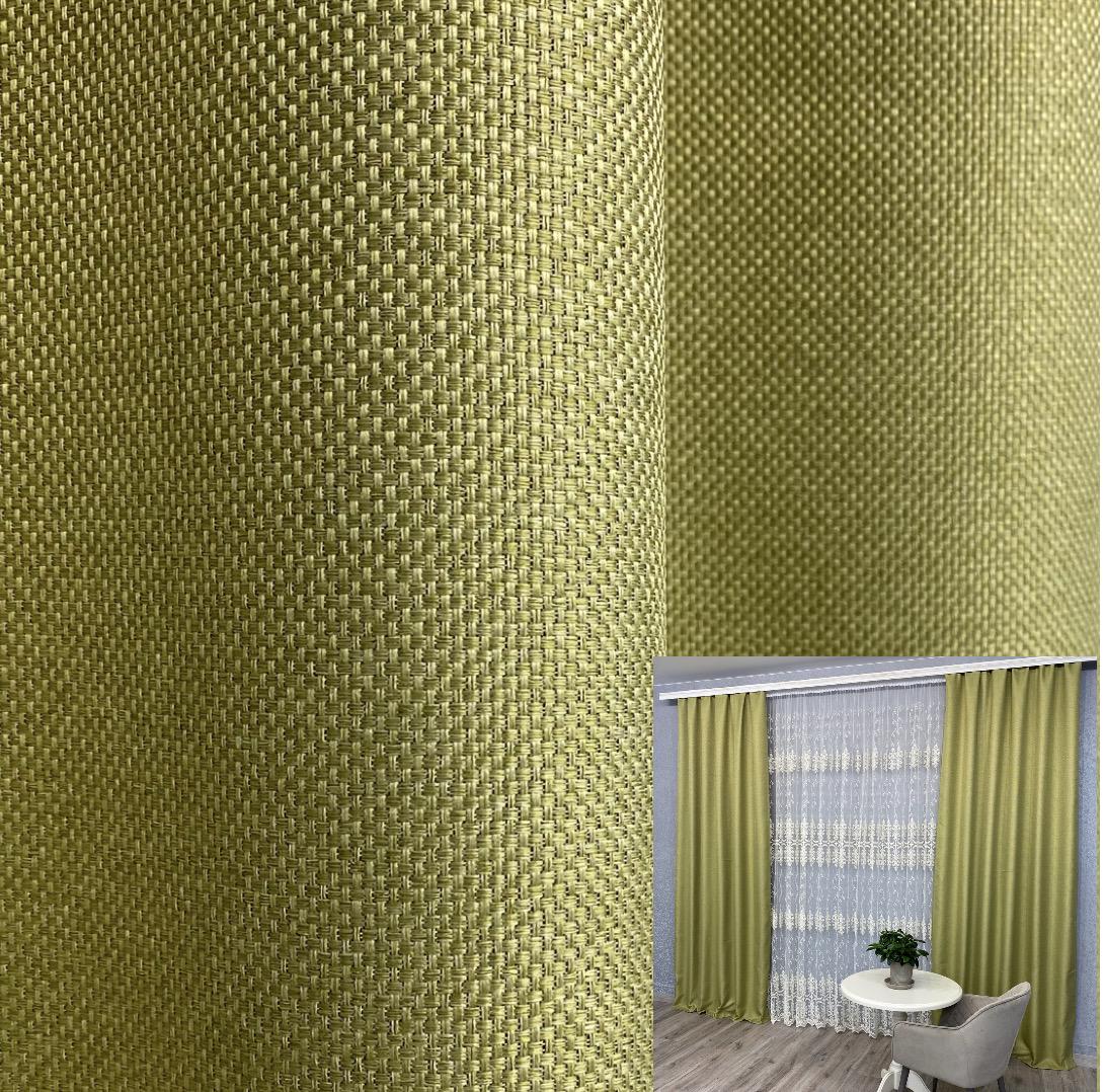 Шторы блэкаут Рогожка TG Home М5 2х1,50х2,70 м Салатовый (М5-15-1,5м) - фото 4