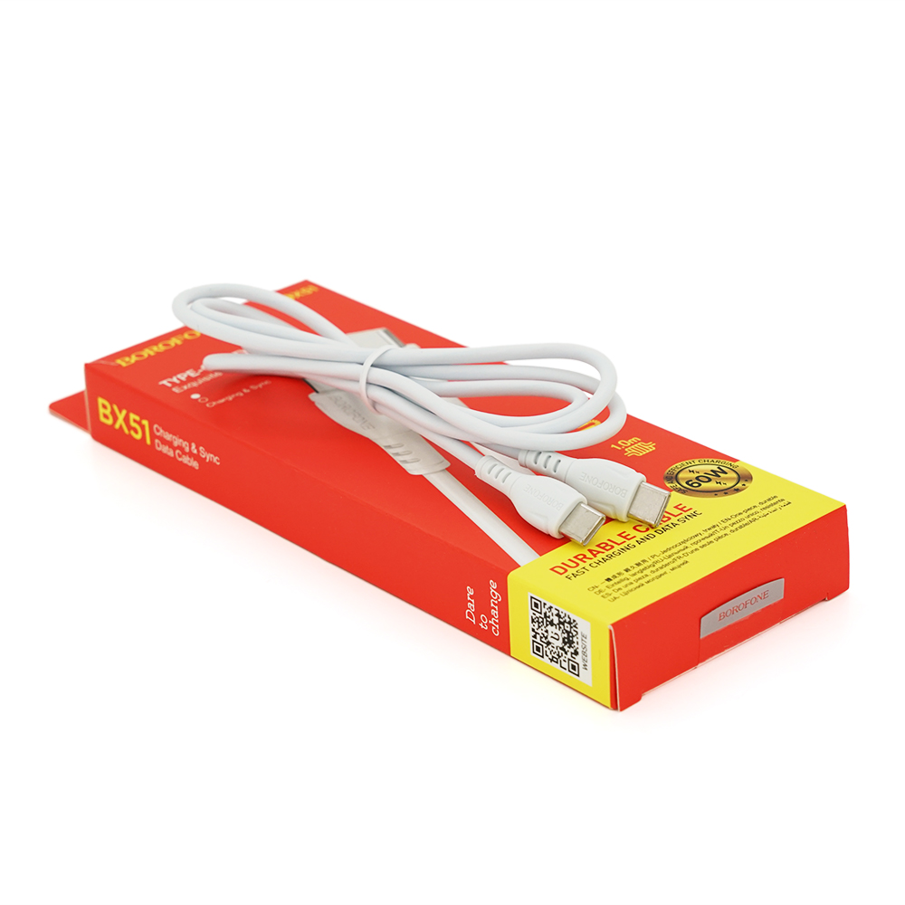 Кабель Borofone BX51 Type-C 3A Type-C 1 м Білий (30823)
