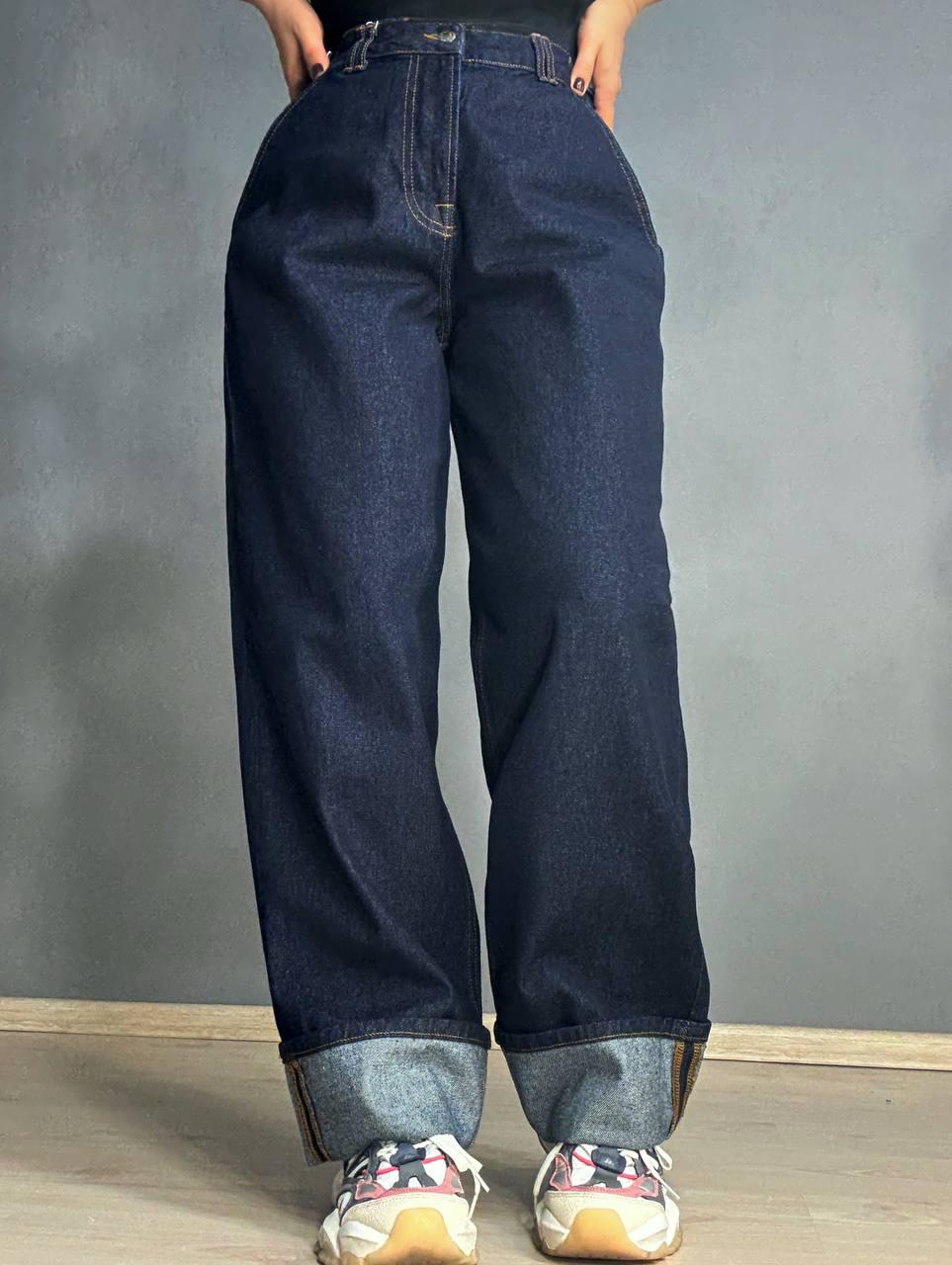 Джинсы женские ITS Basic 3995 широкие с подворотом р. 42 Темно-синий (4814)