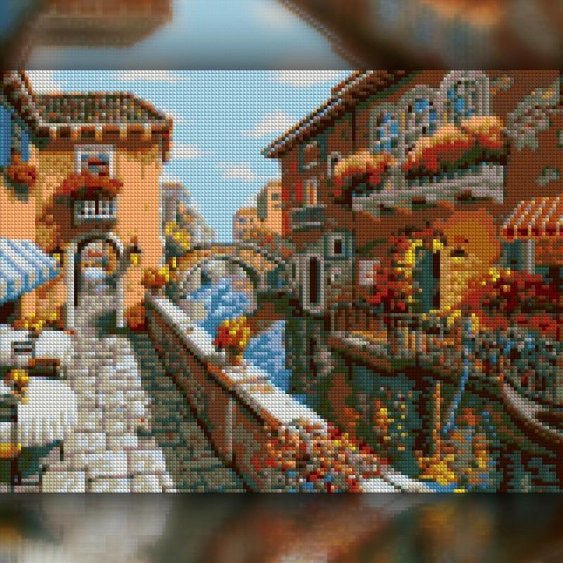Алмазная мозаика на подрамнике The Wortex Diamonds Уличка Венеции 40x50 см (TWD30016L+P)