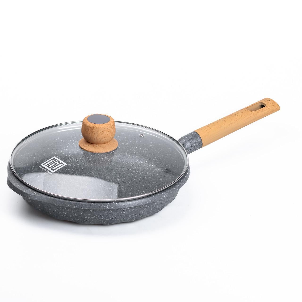 Сковорода алюминиевая MGC HP-4-425G с мраморным антипригарным покрытием Ø 28 см 2,8 л Серый (35390831)