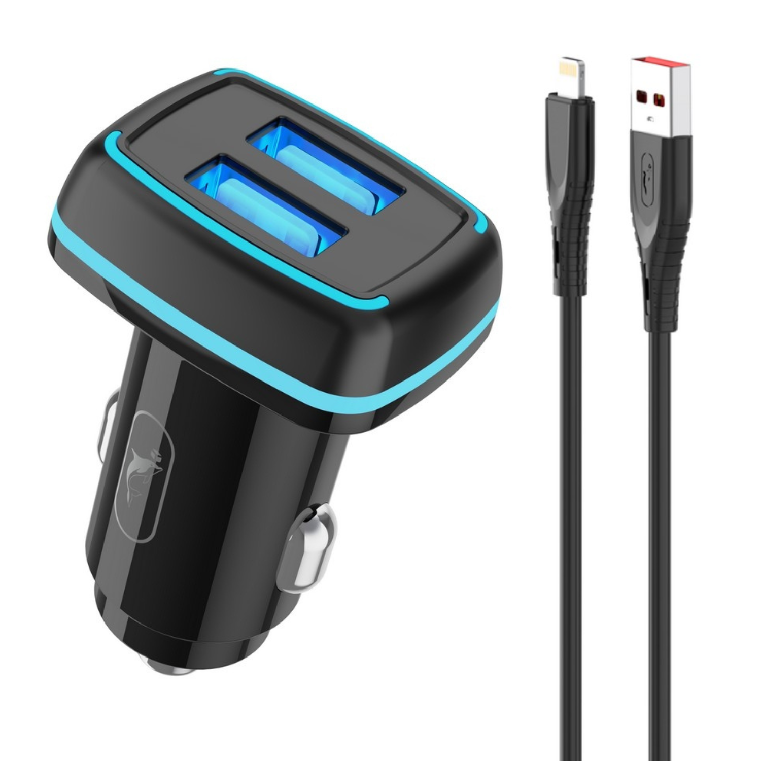 Зарядное устройство для SkyDolphin SZ18L 15 Вт 2xUSB QC 3.0 с кабелем Lightning Black (AZP-000099)