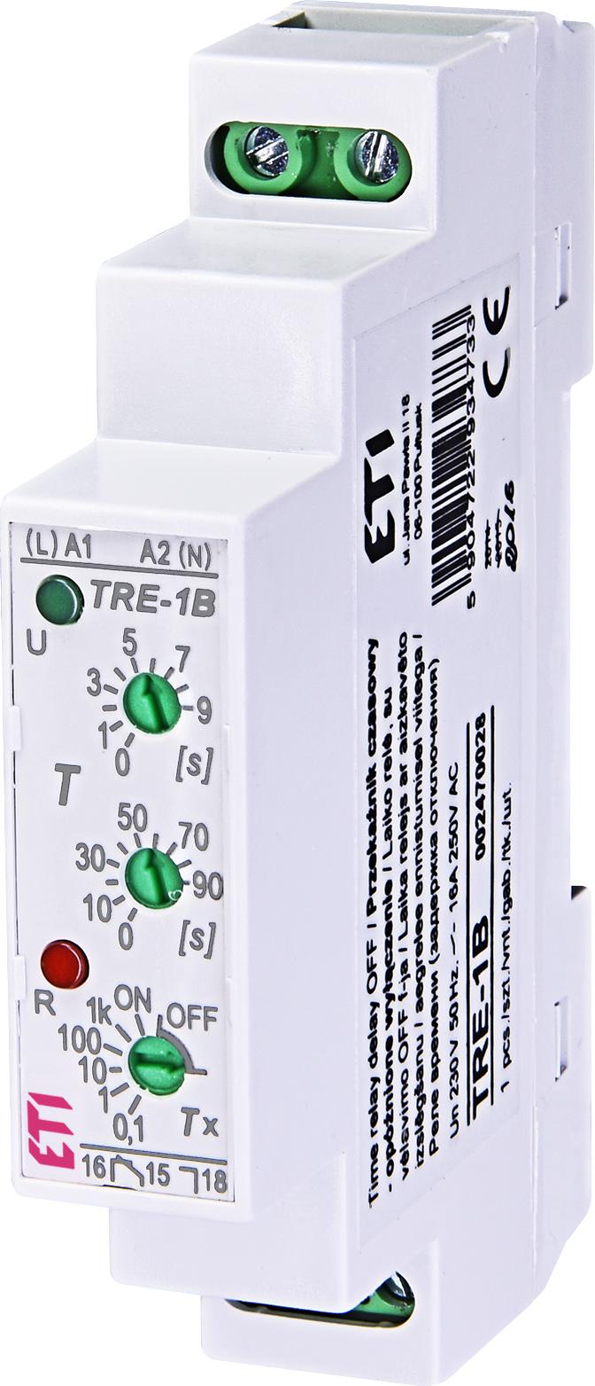 Реле часу ETI TRE-1B 16А 230В 1-99000cек затримка на вимкнення (2470028) - фото 1