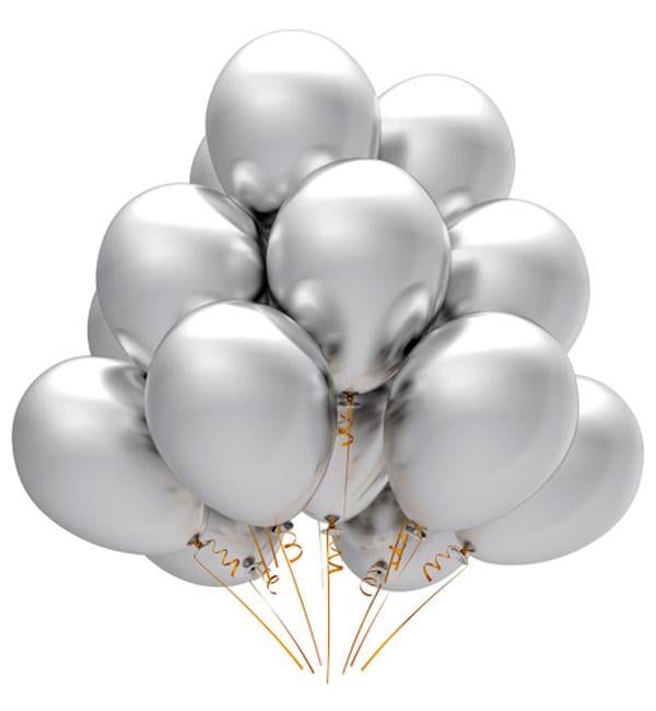 Повітряні кулі Set 14 шт. Ø 28 см Cрібний металік