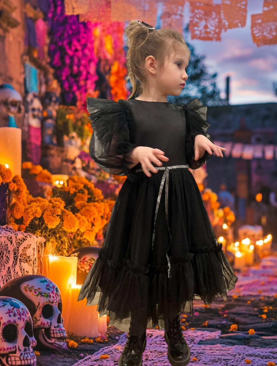 Платье праздничное для девочки Венздей 110 см Черный (2241784552) - фото 2 Платье праздничное для девочки Венздей 110 см Черный (2241784552) - фото 2