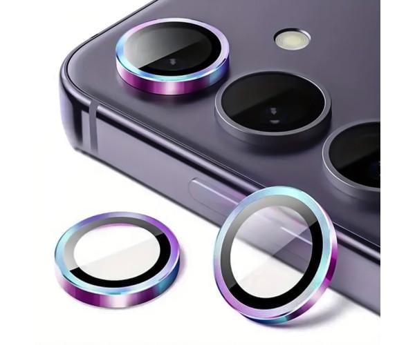 Защитное стекло с рамкой CD Pattern на заднюю камеру для Samsung Galaxy S24 FE Разноцветный