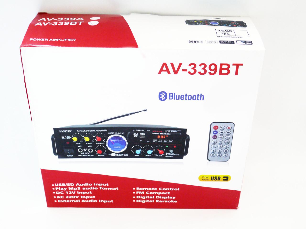 Підсилювач потужності звуку Amplifier 339BT AV BT з пультом - фото 7