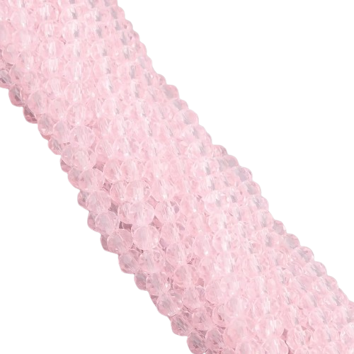 Бусины Swarovski огранка рондель 6х4,8 мм 40 см 85 шт. Розовый светлый/Прозрачный (БС6069а09)