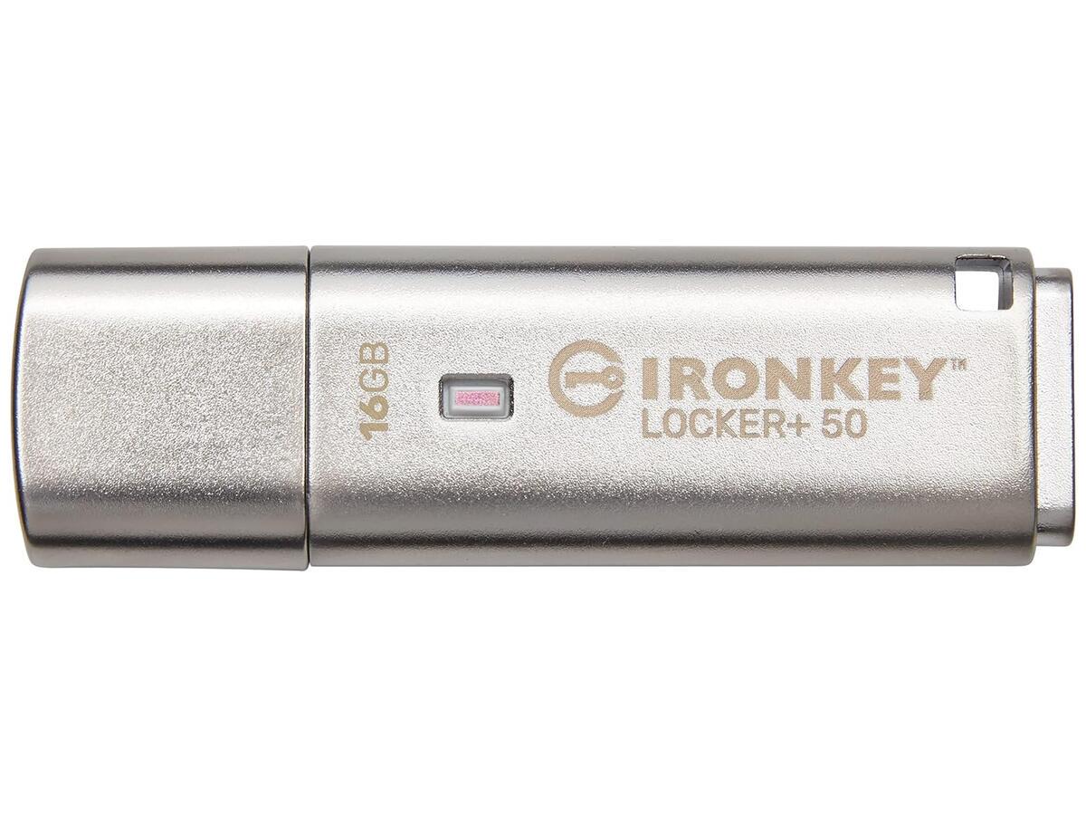 Флешка із шифруванням Kingston IronKey Locker 50 16 Gb ‎Silver (IKLP50/16GB)