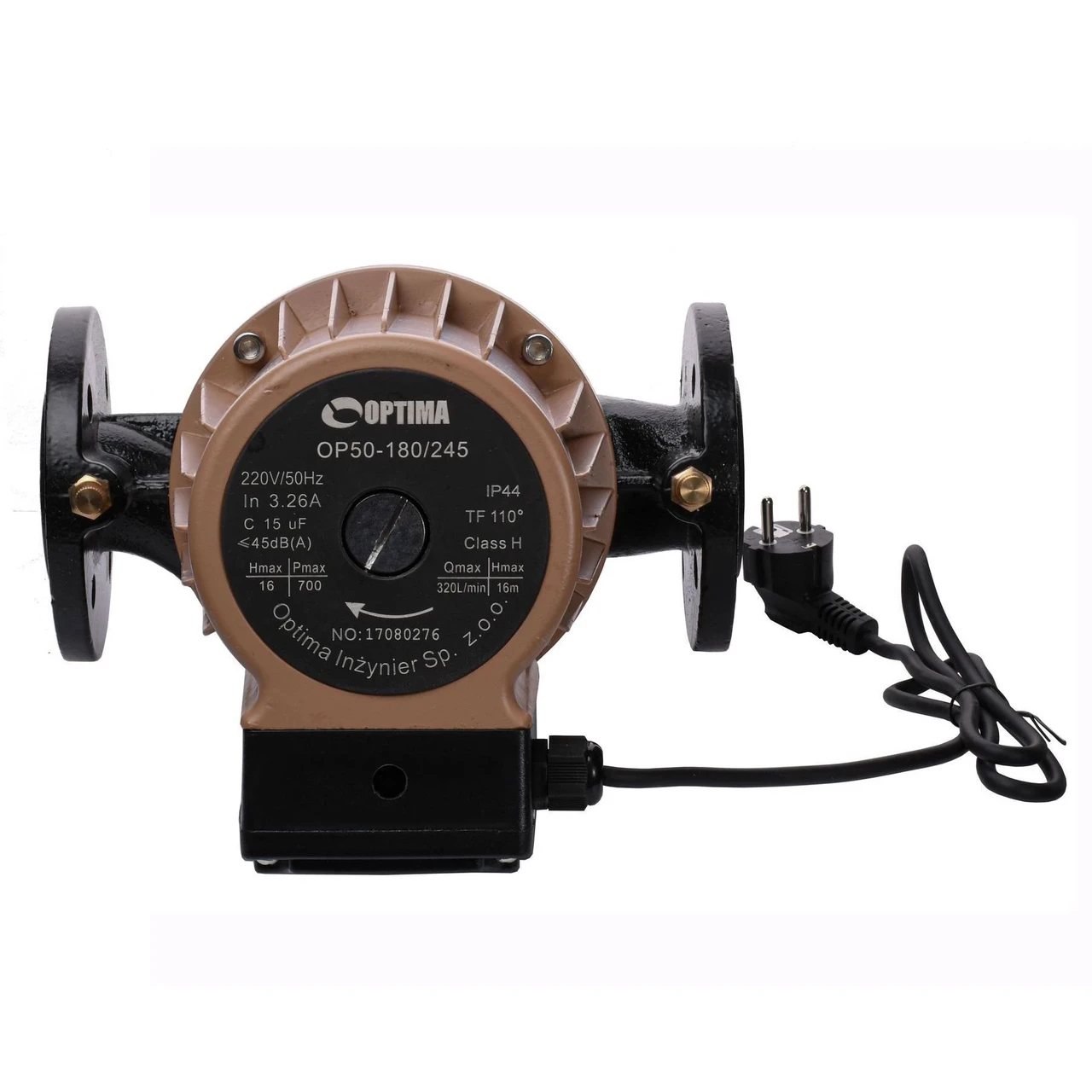 Насос циркуляционный фланцевый Optima OP50-180 кабель с вилкой 245 мм (00001155)