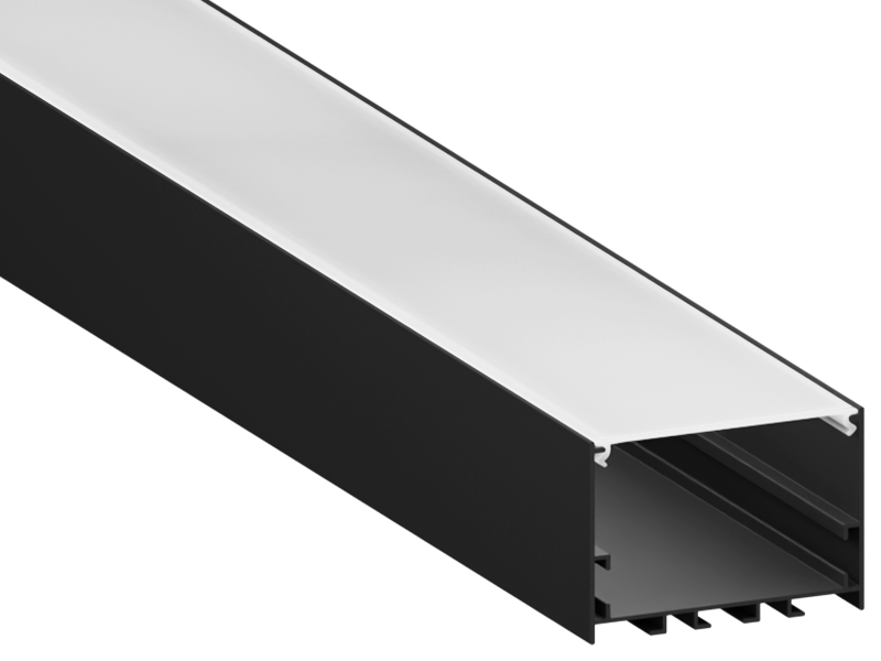 Профіль для світлодіодної стрічки алюмінієвий LEDUA АЛ-136 підвісний накладний 2 м Чорний (10554)
