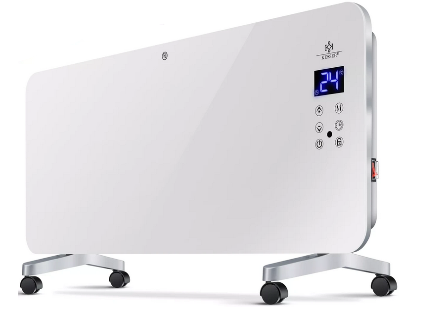 Обогреватель электрический стеклянный KESSER 92x9x38 см Белый