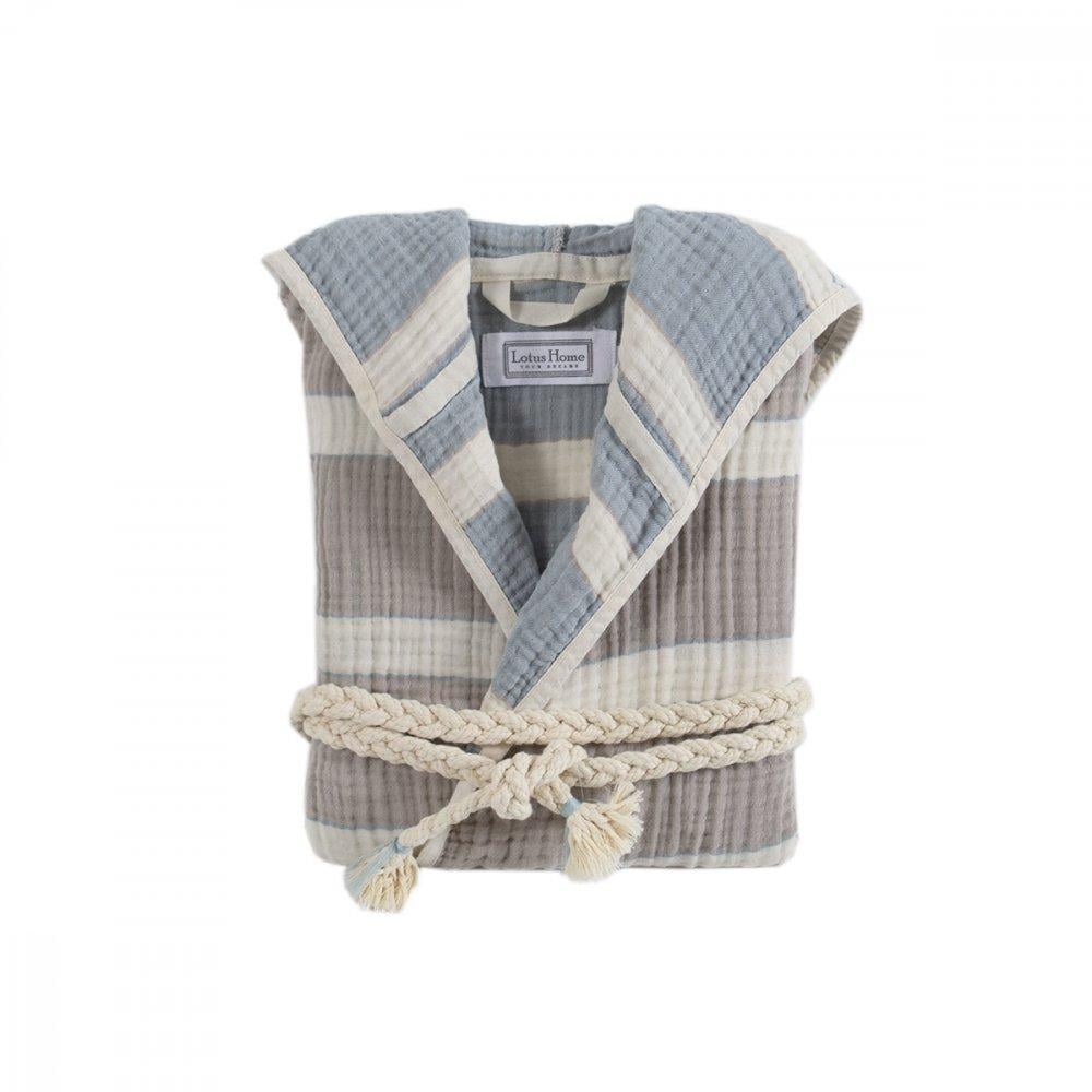 Халат Lotus Home Milana muslin L/XL Голубой (18017) - фото 5 Халат Lotus Home Milana muslin L/XL Голубой (18017) - фото 5