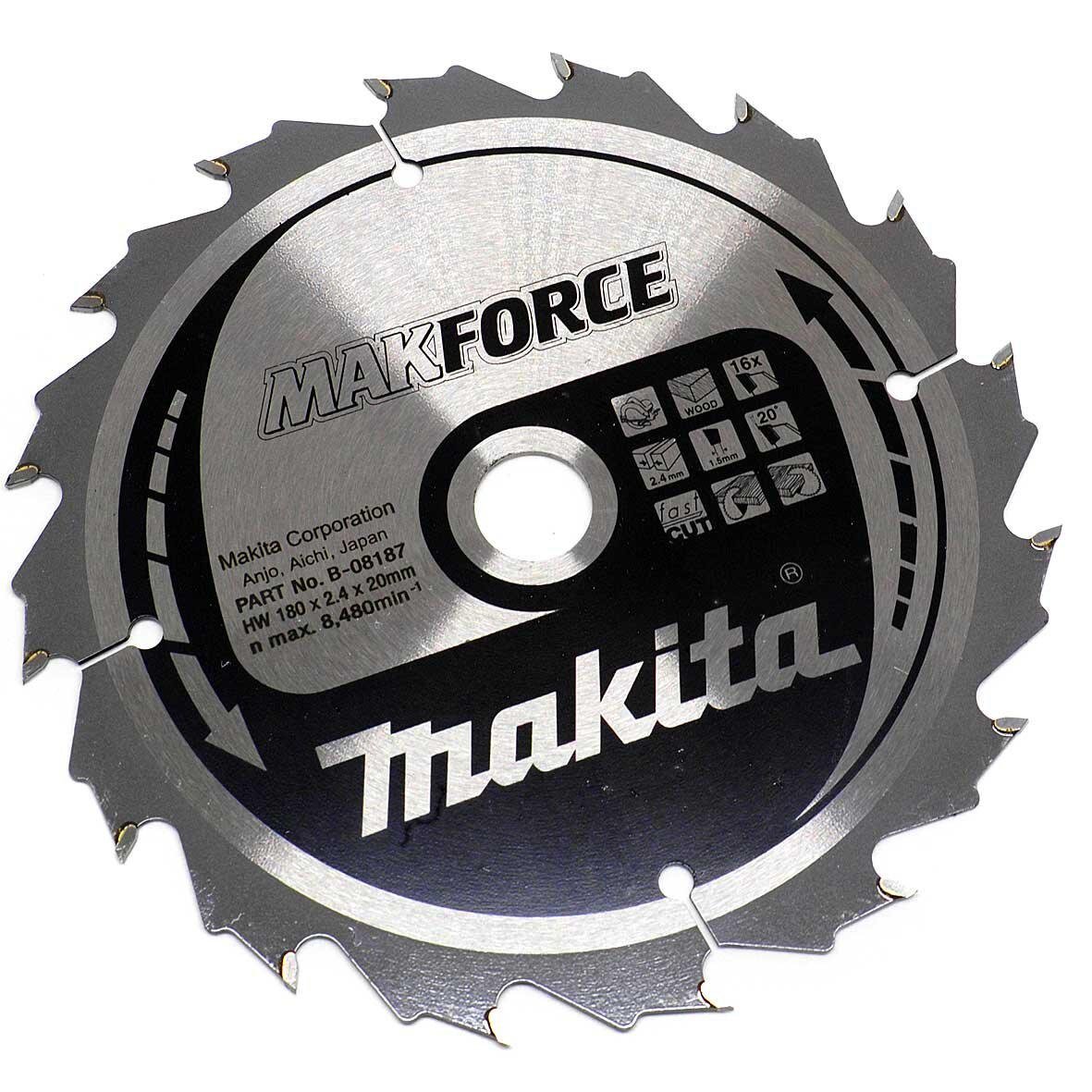 Диск пильный по дереву Makita Makforce 180х20 мм 16T