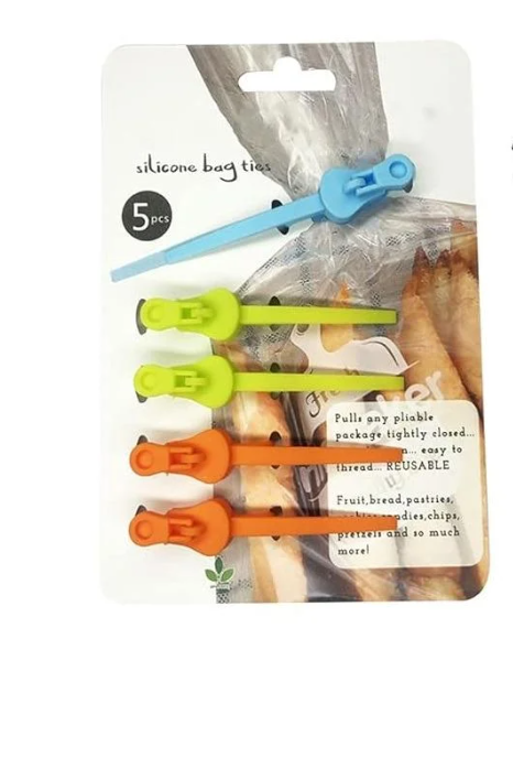 Зажим-затяжка силикон 18х12,5 см 5 шт. (R93848)