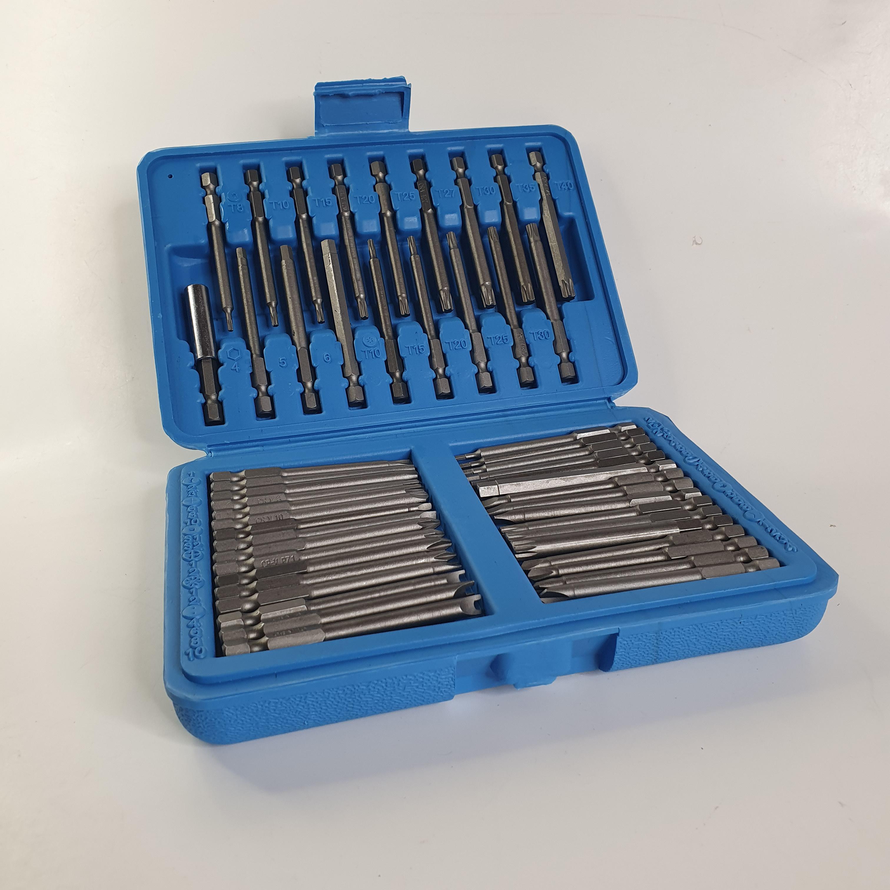 Набір магнітних насадок для викруток та шурупокрутів Socket Set довгі біти у кейсі 50 шт. 75 мм (ES-50-Blue) - фото 10