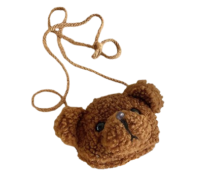 Городская сумка детская Мишка тедди плюшевая через плечо Коричневый (80374295)