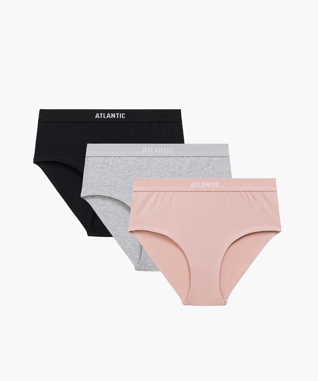 Комплект трусов-макси женских Atlantic 3CLP-009 с высокой посадкой хлопковых XL Черный/Розовый/Серый меланж (2765548701) Комплект трусов-макси женских Atlantic 3CLP-009 с высокой посадкой хлопковых XL Черный/Розовый/Серый меланж (2765548701)