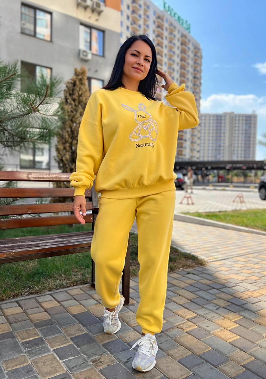 Світшот жіночий PEPPER MINT 24-05 подовжений вишивка заєць утепленний XL Жовтий (1144) - фото 10 Світшот жіночий PEPPER MINT 24-05 подовжений вишивка заєць утепленний XL Жовтий (1144) - фото 10