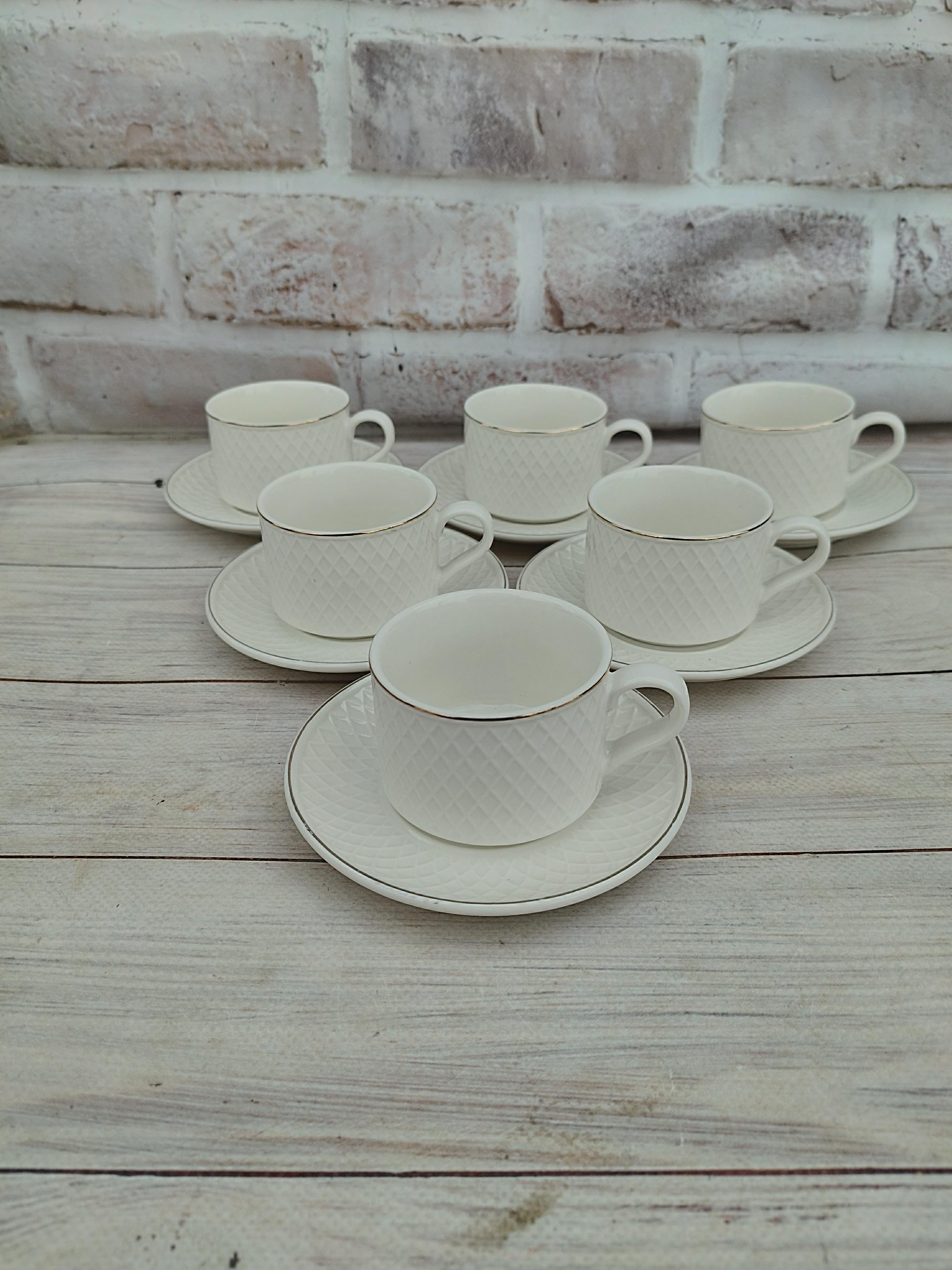 Сервиз кофейный Royal Grace 30-5 керамический 100 мл 12 предметов 6 персон Белый