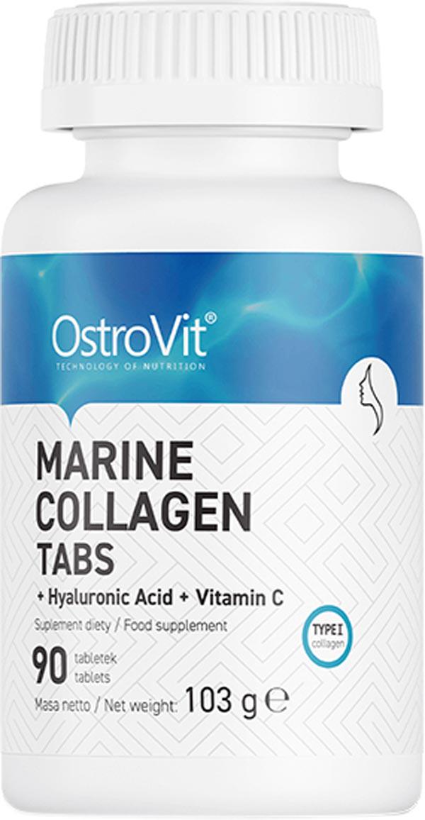 Хондропротектор для спорта OstroVit Marine Collagen + Hyaluronic Acid + Vitamin C 90 Tabs