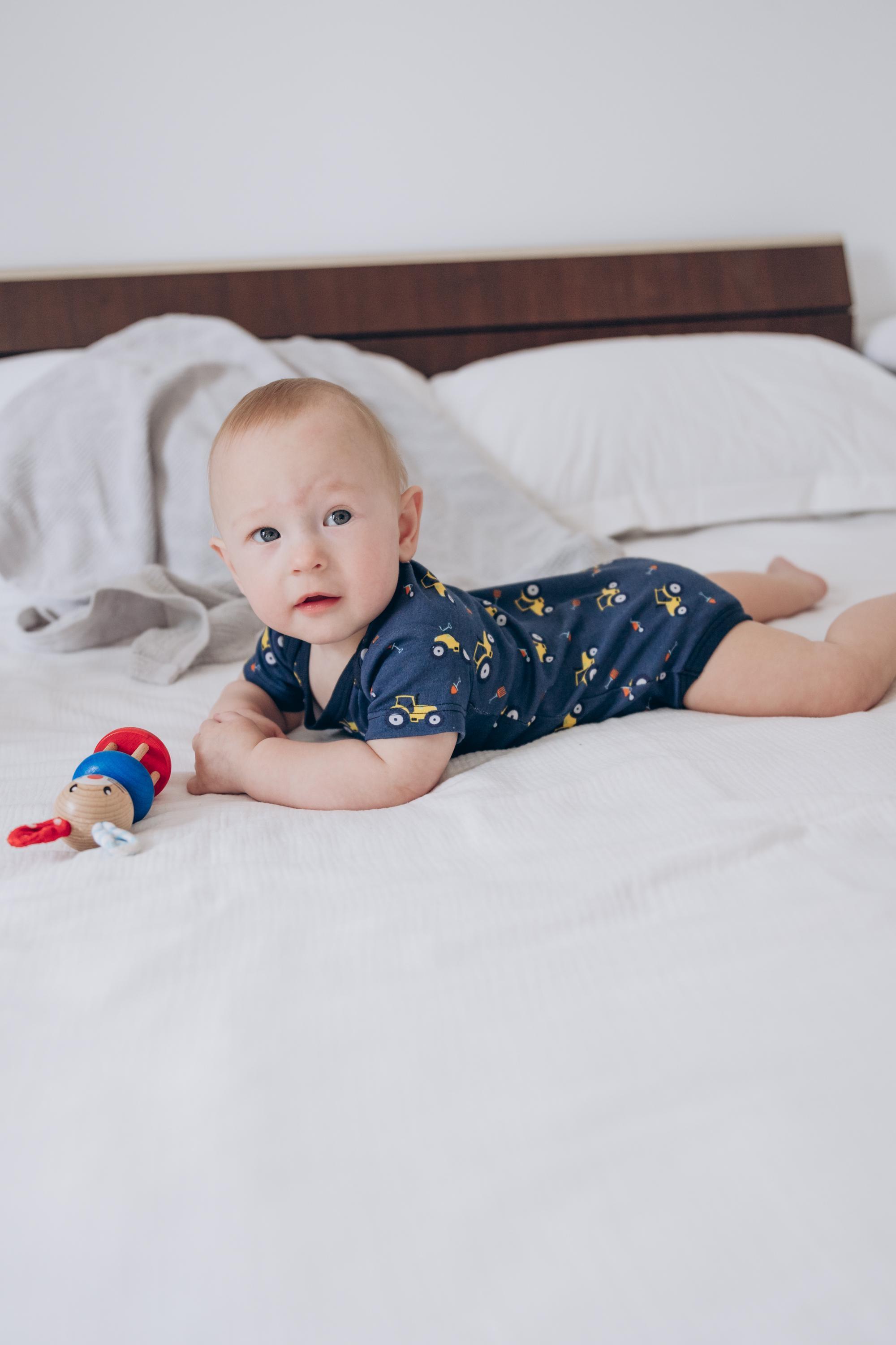 Боди интерлок короткий рукав Трактор 86 см (2630401736) - фото 2