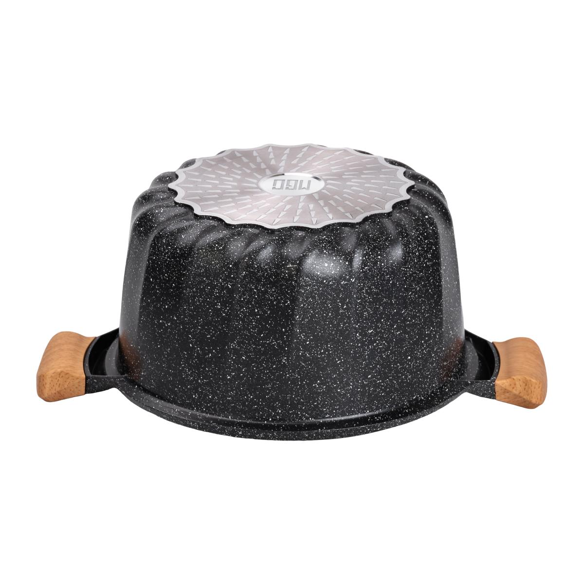 Каструля алюмінієва MGC алюмінієва з антипригарним покриттям зі скляною кришкою 8 л Чорний - фото 5