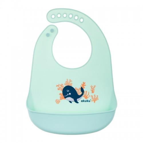 Нагрудник силиконовый Кит Akuku A0505