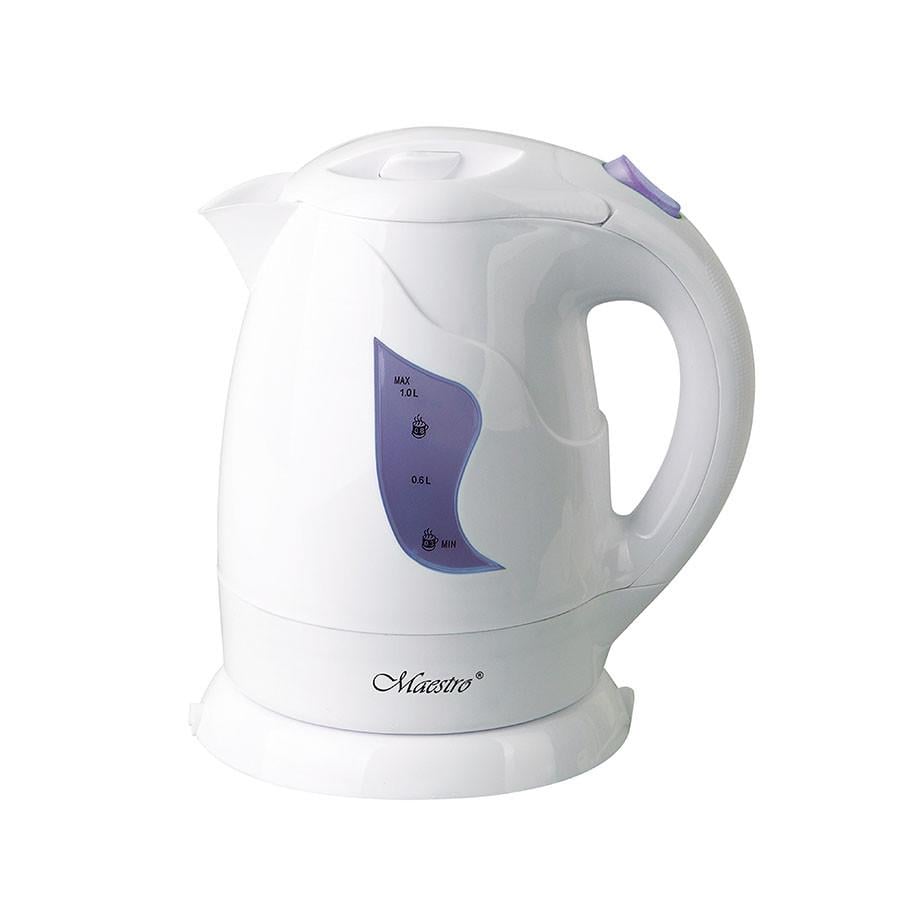 Электрочайник с фиолетовой вставкой 1 л Белый