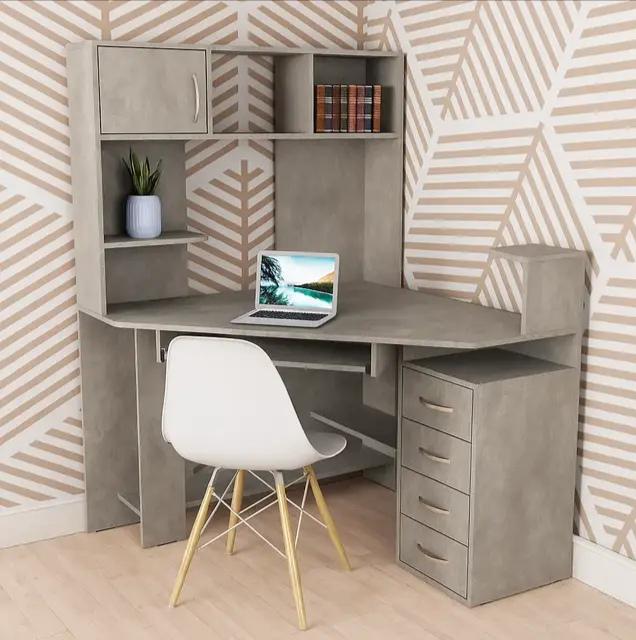 Стіл кутовий комп'ютерний письмовий з тумбою і полицями Індастріал (115667) - фото 1 Стіл кутовий комп'ютерний письмовий з тумбою і полицями Індастріал (115667) - фото 1