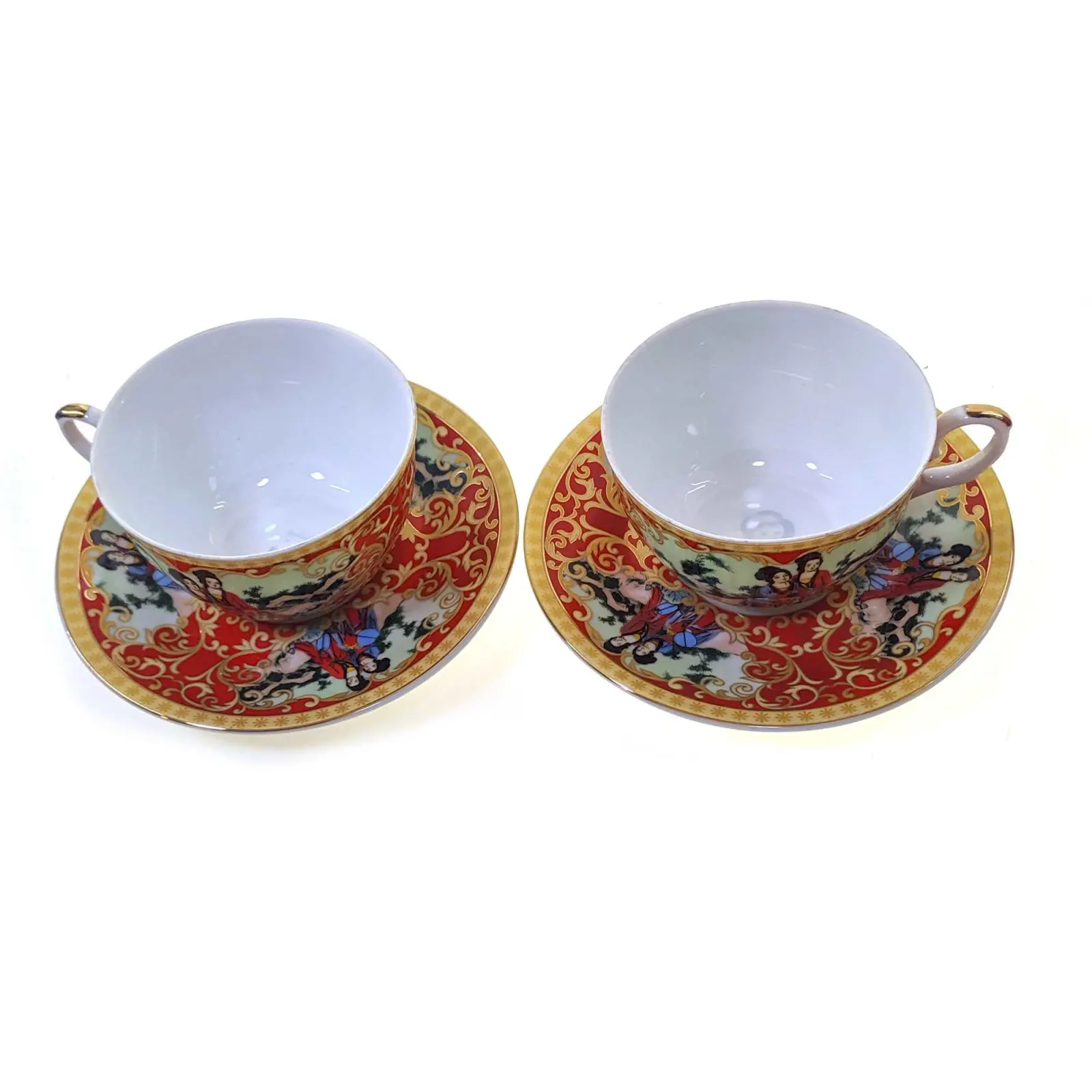 Сервіз порцеляновий 2 чашки 210 мл/2 блюдця Червоний (24777)