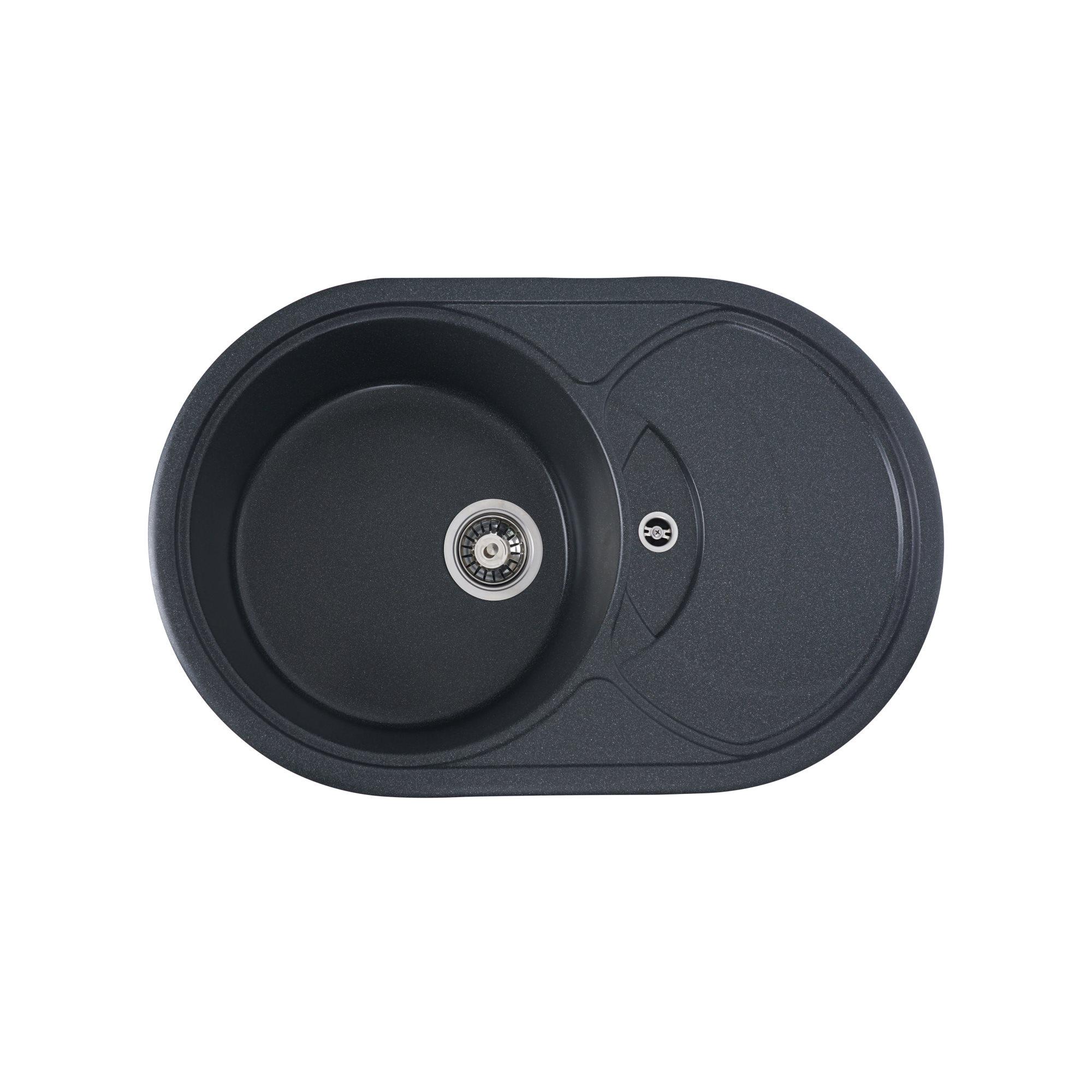 Мойка для кухни гранитная Platinum 7750 GAZZO глянцевая Антрацит