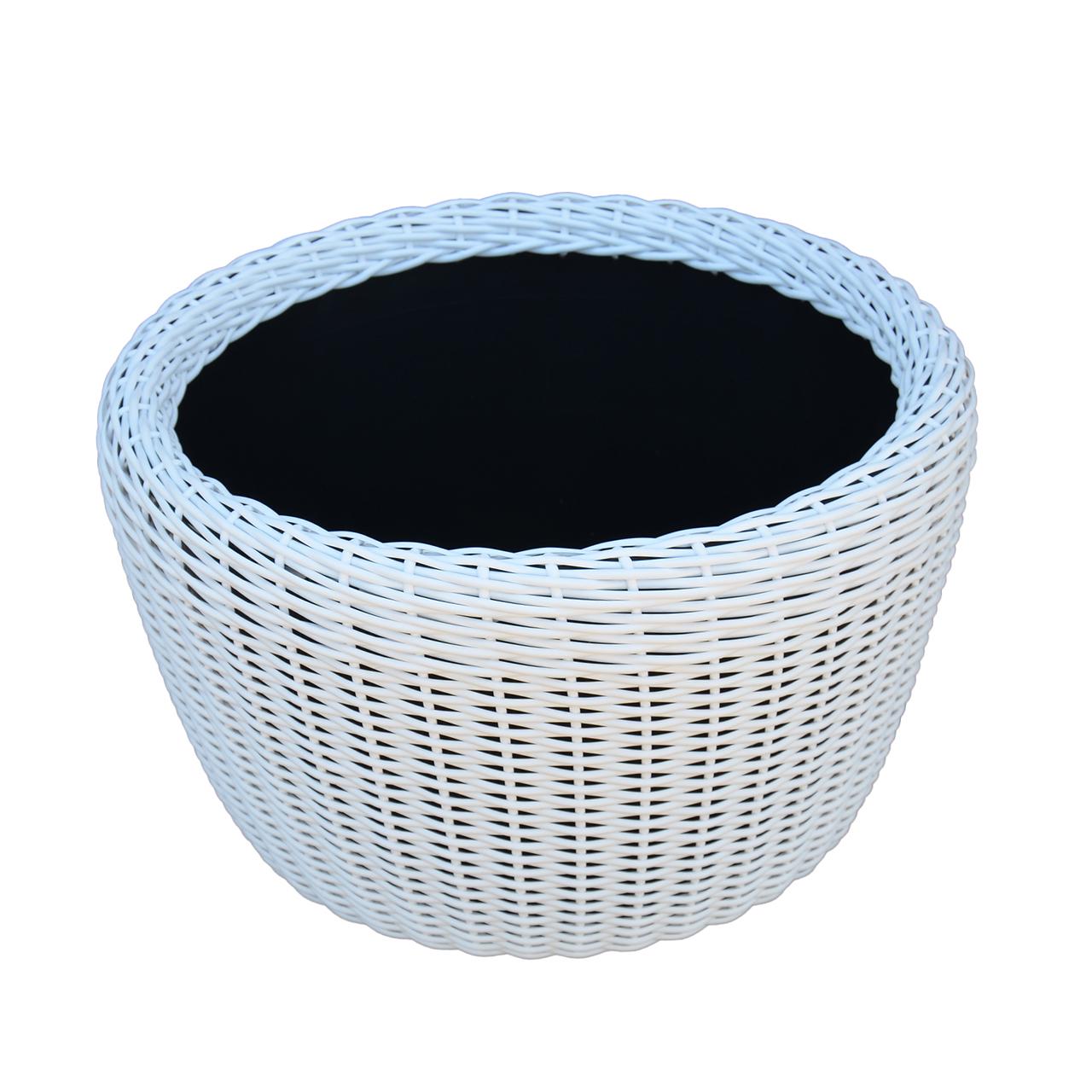 Кашпо велике для рослин та квітів з штучного ротангу/ручної роботи 45 л Білий - фото 1 Кашпо велике для рослин та квітів з штучного ротангу/ручної роботи 45 л Білий - фото 1