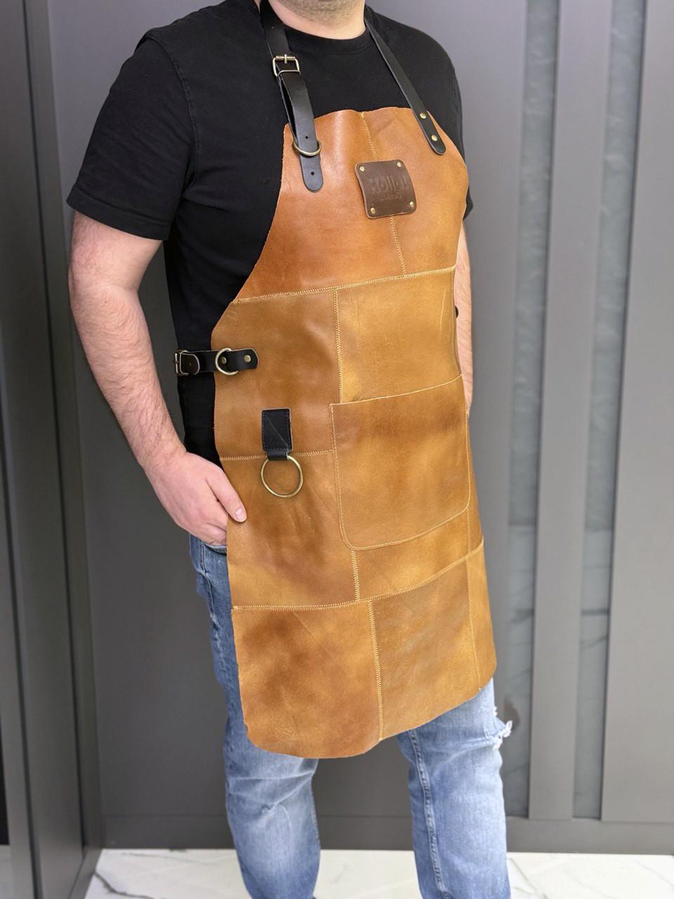 Фартух з натуральної шкіри HollaApron Rust (300003) - фото 3
