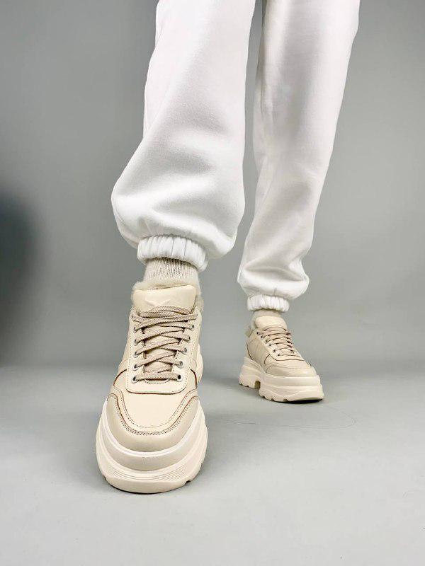 Кроссовки женские кожаные зимние р. 37 Бежевый (6001з/37) - фото 3 Кроссовки женские кожаные зимние р. 37 Бежевый (6001з/37) - фото 3