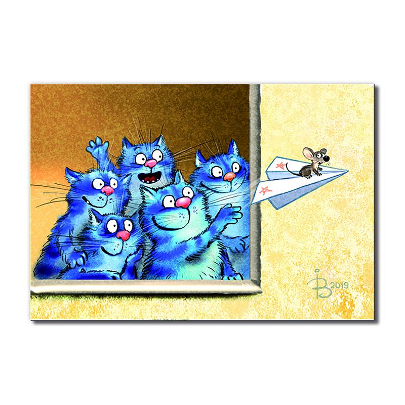 Модульная картина Мышкин полет на самолете 1 модуль 30х45 см