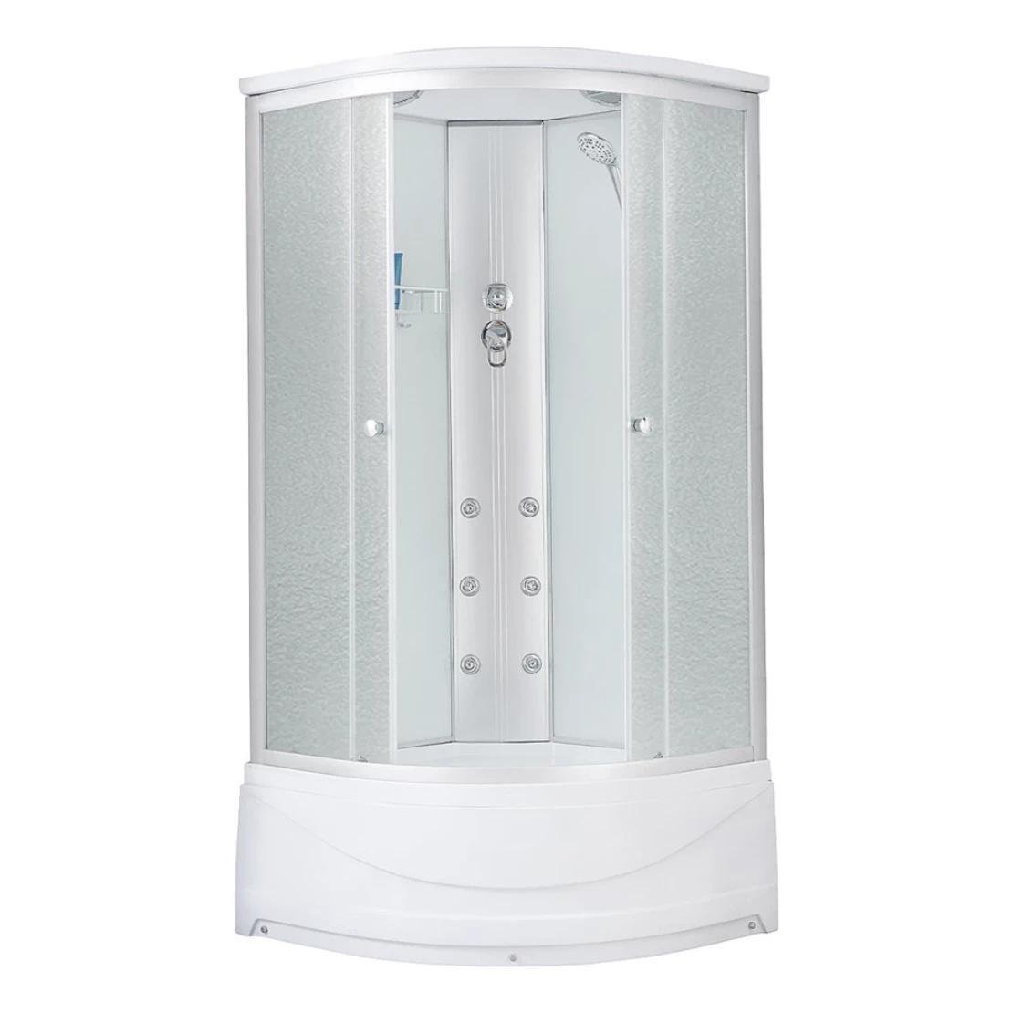 Душевой бокс Kroner KRP Armada WD.C.T.F. 224x89,5 полукруглый со стеклом 4 мм с поддоном 90х90 см Белый (CV031575)