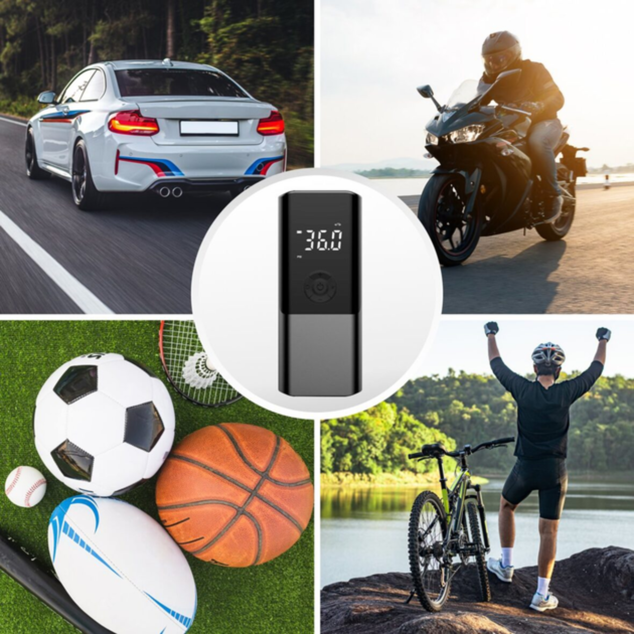 Автокомпресор портативний Heckermann CZK-3690 акумуляторний насос з ліхтариком та повербанком 6000 мАг (CZK-3690) - фото 9 Автокомпресор портативний Heckermann CZK-3690 акумуляторний насос з ліхтариком та повербанком 6000 мАг (CZK-3690) - фото 9