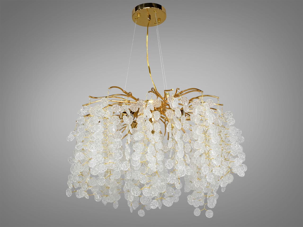 Люстра LED Глициния 602-600G-LS на 8 ламп Золотой (2539043943)