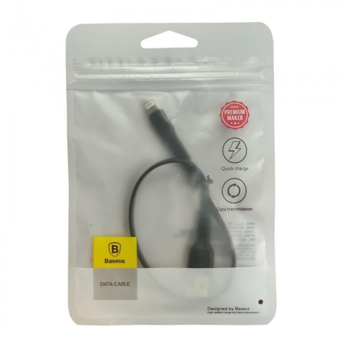 Кабель зарядний BASEUS Flat Lightning Cable Fast Data Sync Charging 0,25 м Чорний (CALZY-A01) - фото 3